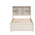 Bellemave Cadre de lit simple moderne avec port USB intégré dans la tête de lit bibliothèque et 2 tiroirs