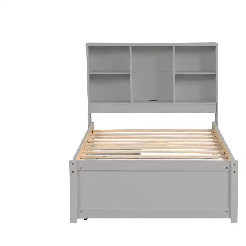 Bellemave Cadre de lit simple moderne avec port USB intégré dans la tête de lit bibliothèque et 2 tiroirs