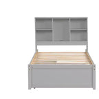 Bellemave Cadre de lit simple moderne avec port USB intégré dans la tête de lit bibliothèque et 2 tiroirs
