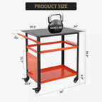 Chariot de table de soudage robuste avec roues, plateau d'établi en acier de 91 x 61 cm, table de travail de soudage portable de 544 kg avec trous de fixation