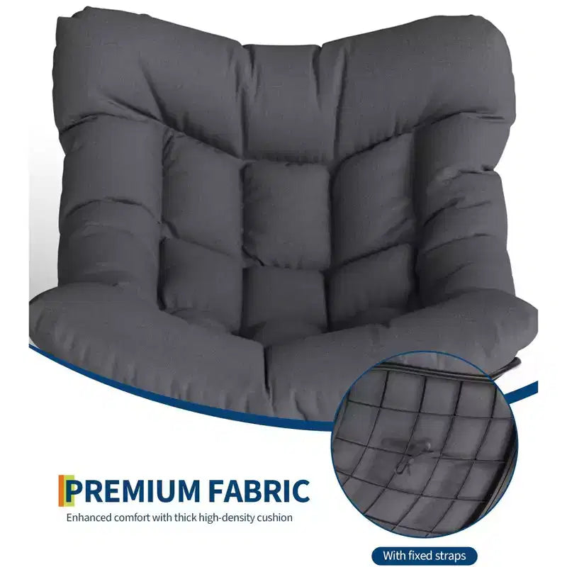 COZONY Chaise longue d'extérieur surdimensionnée 40 avec repose-pieds, Fauteuil à bascule Papasan en métal pour Patio Balcon