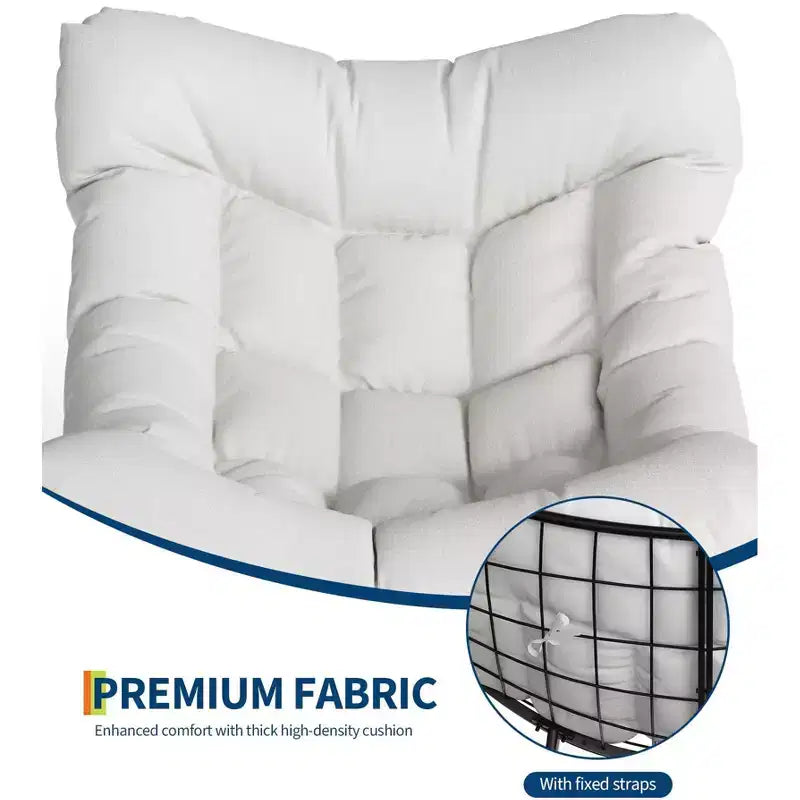 COZONY Chaise longue d'extérieur surdimensionnée 40 avec repose-pieds, Fauteuil à bascule Papasan en métal pour Patio Balcon