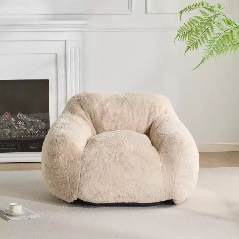 Fauteuil pouf de style Auch Indoor, Beige