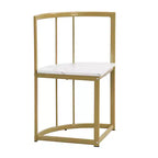 Ensemble de salle à manger moderne en marbre pour 6 personnes avec structure en métal, table rectangulaire en marbre autocollant et 6 chaises pour salle à manger et cuisine.
