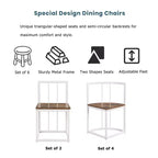 Ensemble de salle à manger moderne en marbre pour 6 personnes avec structure en métal, table rectangulaire en marbre autocollant et 6 chaises pour salle à manger et cuisine.