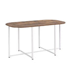 Ensemble de salle à manger moderne en marbre pour 6 personnes avec structure en métal, table rectangulaire en marbre autocollant et 6 chaises pour salle à manger et cuisine.