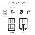 Ensemble de salle à manger moderne en marbre pour 6 personnes avec structure en métal, table rectangulaire en marbre autocollant et 6 chaises pour salle à manger et cuisine.
