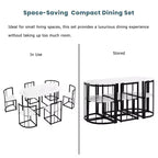 Ensemble de salle à manger moderne en marbre pour 6 personnes avec structure en métal, table rectangulaire en marbre autocollant et 6 chaises pour salle à manger et cuisine.