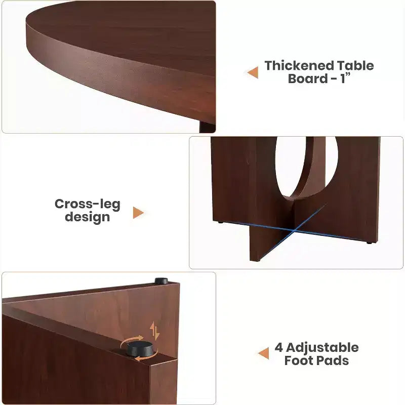 Table à manger ronde de 47" pour 4 à 6 personnes, tables de cuisine circulaires avec base piédestal robuste, mobilier de salle à manger peu encombrant pour salle à manger, cuisine