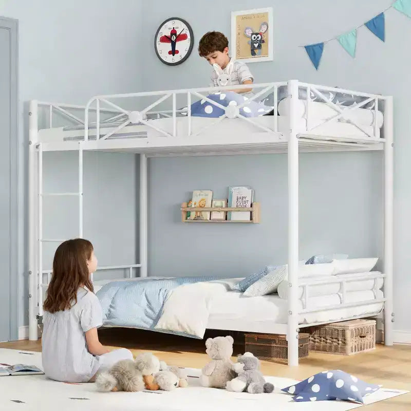 Acekool Lit Superposé en Métal Jumeau sur Jumeau avec Barrières de Sécurité Design en Acier Peu Encombrant