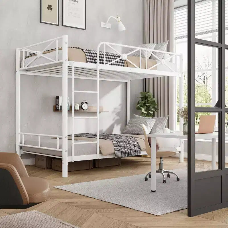 Acekool Lit Superposé en Métal Jumeau sur Jumeau avec Barrières de Sécurité Design en Acier Peu Encombrant