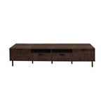 Meuble TV 78 po pour téléviseurs jusqu'à 85 po, Console TV marron Meuble TV Meuble de divertissement avec porte et tiroirs à fermeture douce en diamant - ModernLuxe