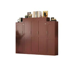 Lit escamotable MAYEERTY Queen Size avec 2 armoires et étagère de rangement, Cadre de lit multifonctionnel pliable pour chambre à coucher, Noyer