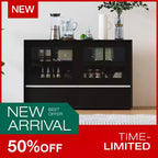 Luck Live Modern 47.04 Armoire de rangement avec portes en acrylique à ouverture par pression, cadre en bois massif contreplaqué, étagères réglables et 2 tiroirs