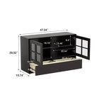 Luck Live Modern 47.04 Armoire de rangement avec portes en acrylique à ouverture par pression, cadre en bois massif contreplaqué, étagères réglables et 2 tiroirs
