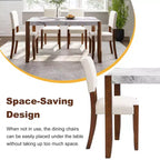 Ensemble de salle à manger en faux marbre pour 4 personnes, table à manger rectangulaire 5 pièces avec 4 chaises rembourrées pour petite cuisine