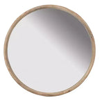 Miroir Mural Rond Rustique de 28 po, Miroir Décoratif Circulaire en Bois de Sapin pour Entrée et Salon - Panipeachy