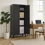 Homy Casa Armoire de Rangement en Métal avec Portes et Étagères Réglables