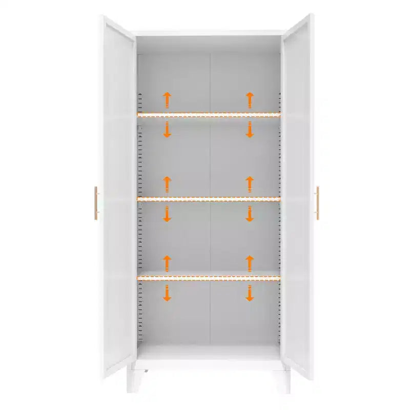 Homy Casa Armoire de Rangement en Métal avec Portes et Étagères Réglables