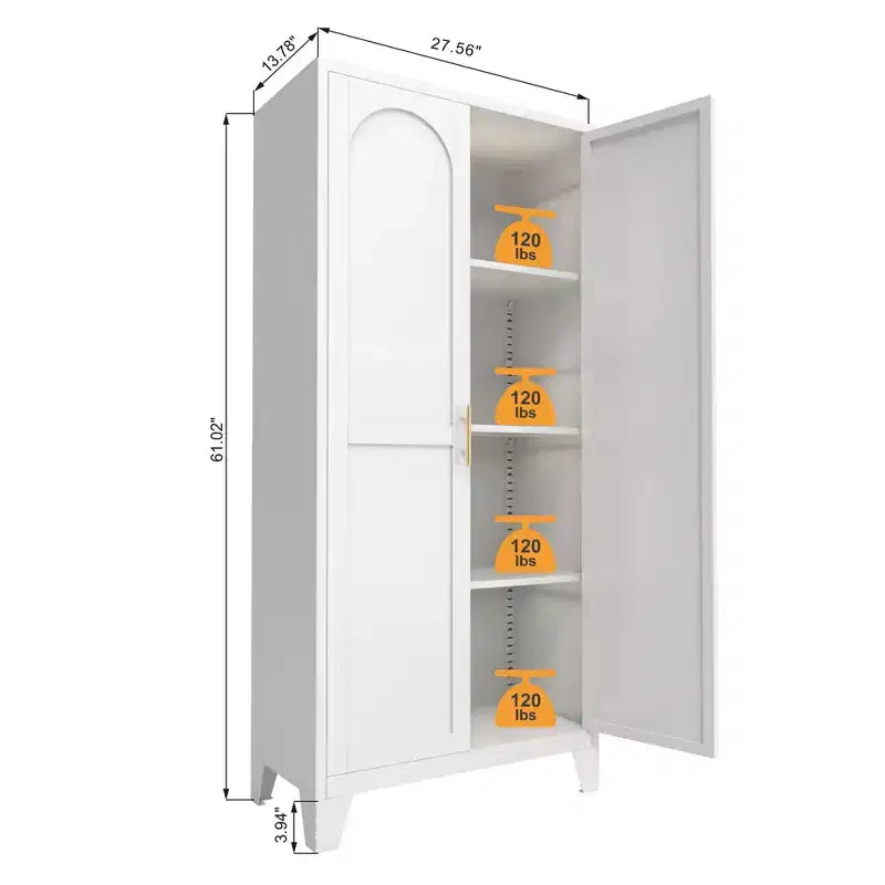 Homy Casa Armoire de Rangement en Métal avec Portes et Étagères Réglables