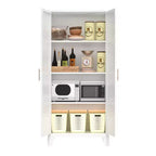 Homy Casa Armoire de Rangement en Métal avec Portes et Étagères Réglables