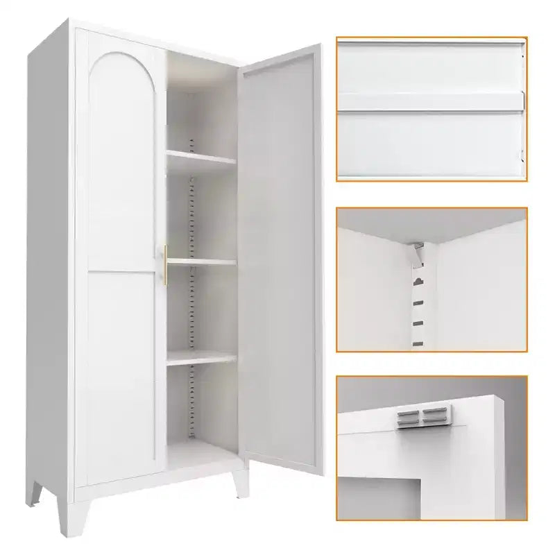 Homy Casa Armoire de Rangement en Métal avec Portes et Étagères Réglables