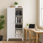 Homy Casa Armoire de Rangement en Métal avec Portes et Étagères Réglables