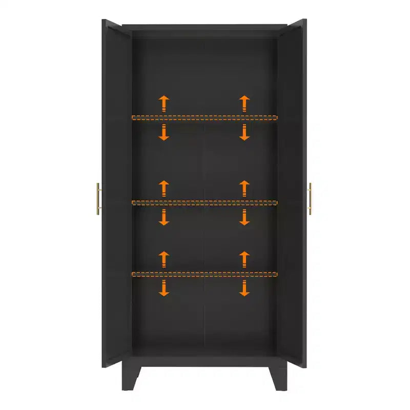 Homy Casa Armoire de Rangement en Métal avec Portes et Étagères Réglables