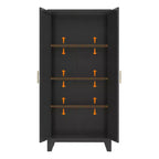 Homy Casa Armoire de Rangement en Métal avec Portes et Étagères Réglables