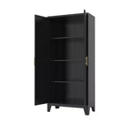 Homy Casa Armoire de Rangement en Métal avec Portes et Étagères Réglables