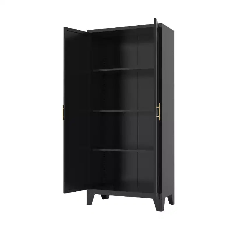 Homy Casa Armoire de Rangement en Métal avec Portes et Étagères Réglables
