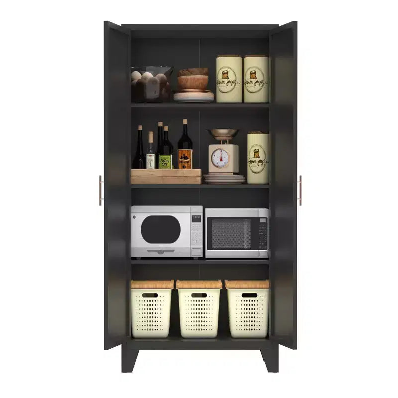 Homy Casa Armoire de Rangement en Métal avec Portes et Étagères Réglables
