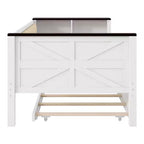 Lit de repos en bois double/complet avec étagères de rangement et lit gigogne, lit de repos avec dossier rembourré et USB