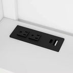 Lit de repos en bois double/complet avec étagères de rangement et lit gigogne, lit de repos avec dossier rembourré et USB