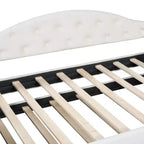 Lit de repos capitonné taille double avec lit gigogne, canapé-lit double en velours pour chambre à coucher