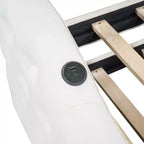 Lit de repos capitonné taille double avec lit gigogne, canapé-lit double en velours pour chambre à coucher