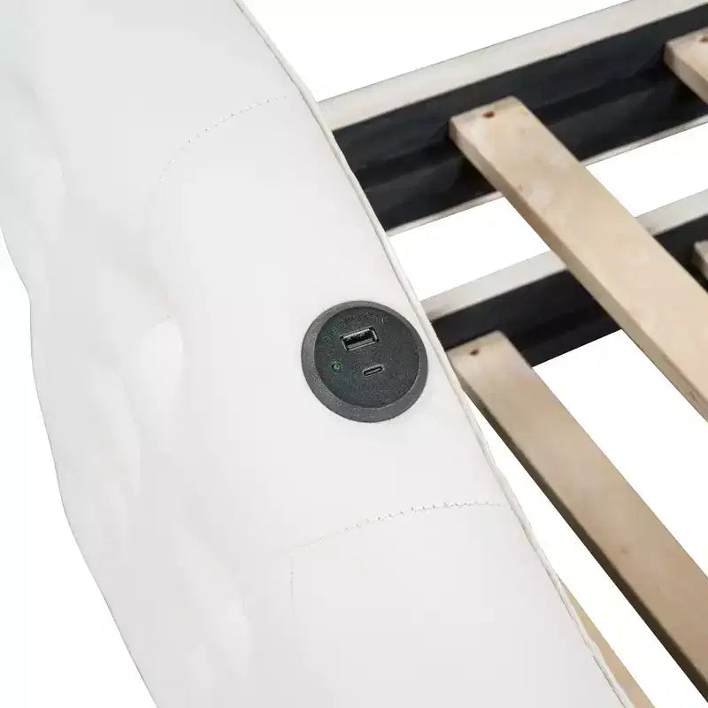 Lit de repos capitonné taille double avec lit gigogne, canapé-lit double en velours pour chambre à coucher