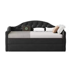 Lit de repos capitonné taille double avec lit gigogne, canapé-lit double en velours pour chambre à coucher