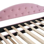 Lit de repos capitonné taille double avec lit gigogne, canapé-lit double en velours pour chambre à coucher