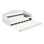 Lit de repos capitonné taille double avec lit gigogne, canapé-lit double en velours pour chambre à coucher