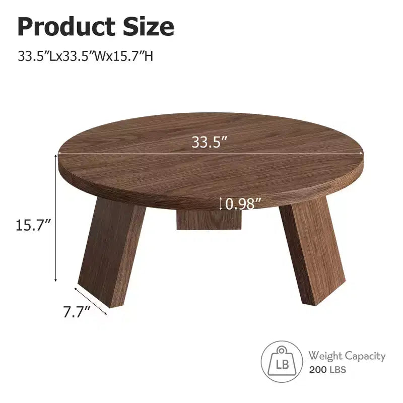 Table Basse Ronde 33.5, Table Centrale Circulaire Moderne avec Pieds Inclinés, Tables d'Appoint pour Salon, Chambre, Montage Facile