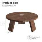 Table Basse Ronde 33.5, Table Centrale Circulaire Moderne avec Pieds Inclinés, Tables d'Appoint pour Salon, Chambre, Montage Facile