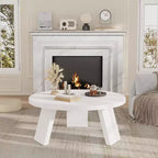Table Basse Ronde 33.5, Table Centrale Circulaire Moderne avec Pieds Inclinés, Tables d'Appoint pour Salon, Chambre, Montage Facile