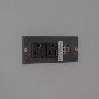Lit escamotable Queen Size avec tiroirs, lit escamotable en bois avec prises et ports USB, conception de structure à poulie, gris