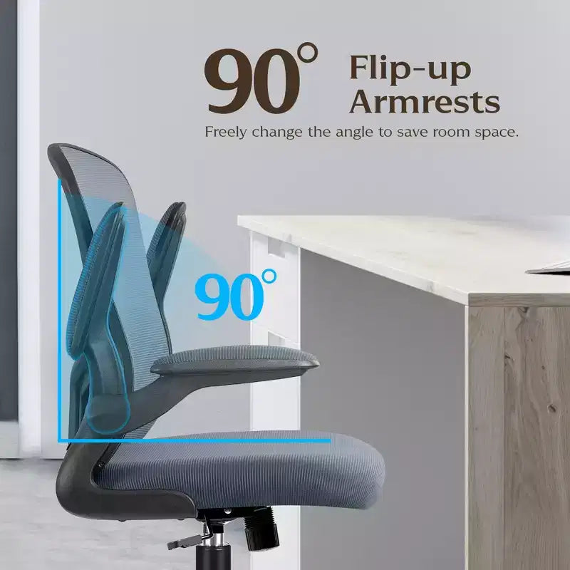 Chaises de bureau KERDOM, chaise de bureau ergonomique pour PC avec roulettes, support lombaire et hauteur réglables, chaise d'ordinateur pivotante