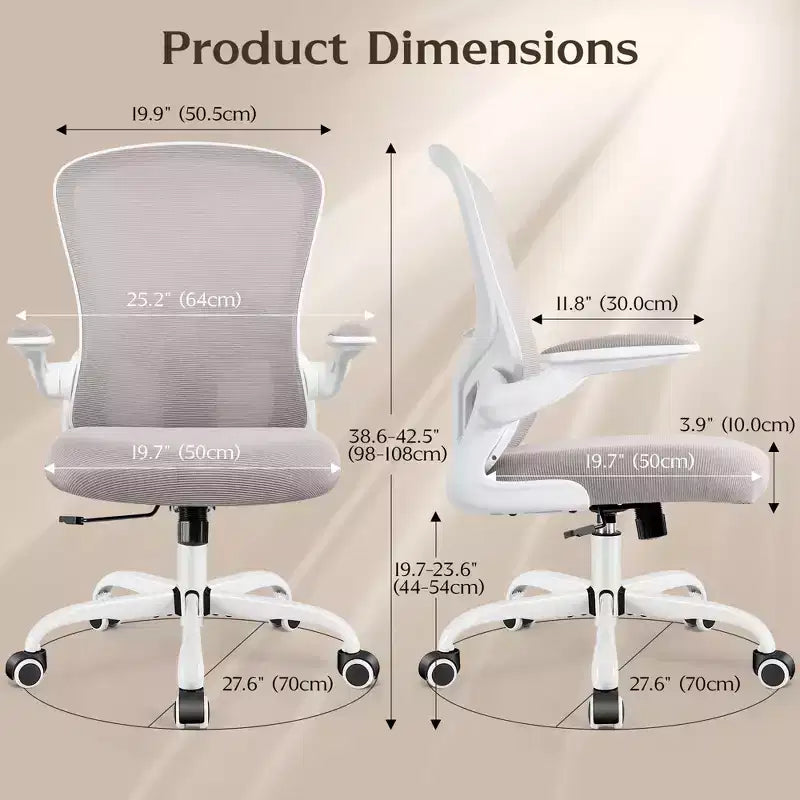 Chaises de bureau KERDOM, chaise de bureau ergonomique pour PC avec roulettes, support lombaire et hauteur réglables, chaise d'ordinateur pivotante