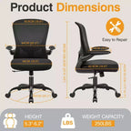 Chaises de bureau KERDOM, chaise de bureau ergonomique pour PC avec roulettes, support lombaire et hauteur réglables, chaise d'ordinateur pivotante