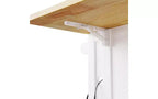 JVNOXK Îlot de cuisine roulant à 5 roues de 134,62 cm avec plateau pliant, prise de courant, étagère de rangement derrière la porte et étagère latérale, convient aux cuisines, blanc