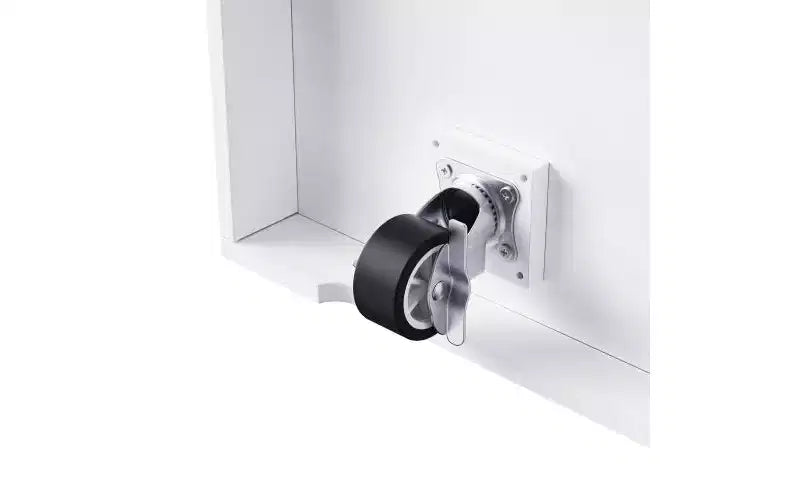 JVNOXK Îlot de cuisine roulant à 5 roues de 134,62 cm avec plateau pliant, prise de courant, étagère de rangement derrière la porte et étagère latérale, convient aux cuisines, blanc