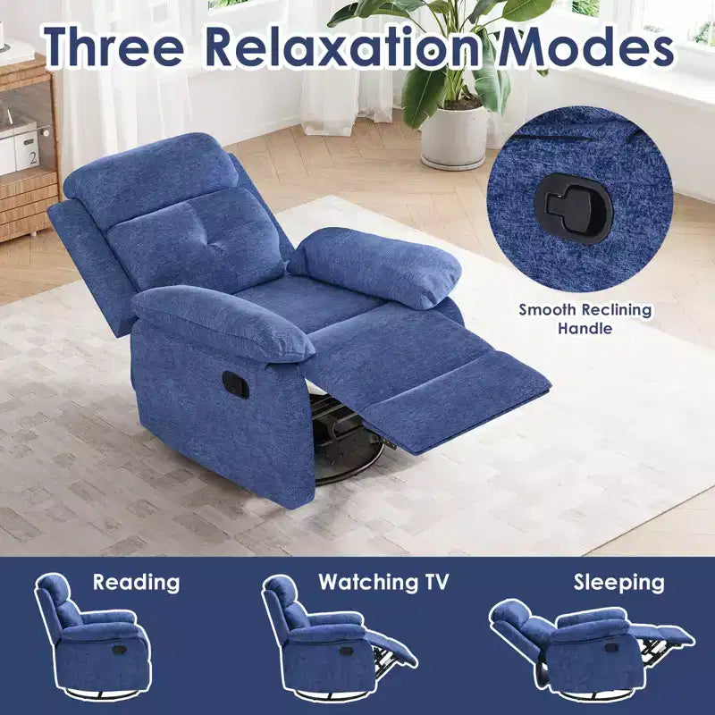 Fauteuil inclinable rembourré pivotant à 360° GDFStudio Janna